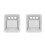 2Pcs Stylish Metal Ashtray Silver Durable Butt Container 10