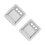 2Pcs Stylish Metal Ashtray Silver Durable Butt Container 5