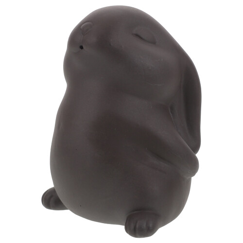 Mini Stoneware Rabbit Tea Pet Purple Sand Bunny Table Decoration