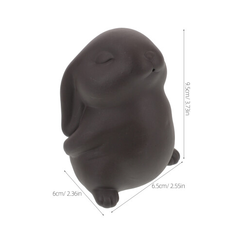 Mini Stoneware Rabbit Tea Pet Purple Sand Bunny Table Decoration 2