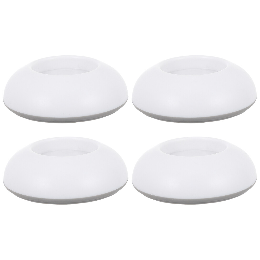 Ohphcall 8Pcs White Plastic Safety Gate Guardrail Mat Indoor Fence Round Pad