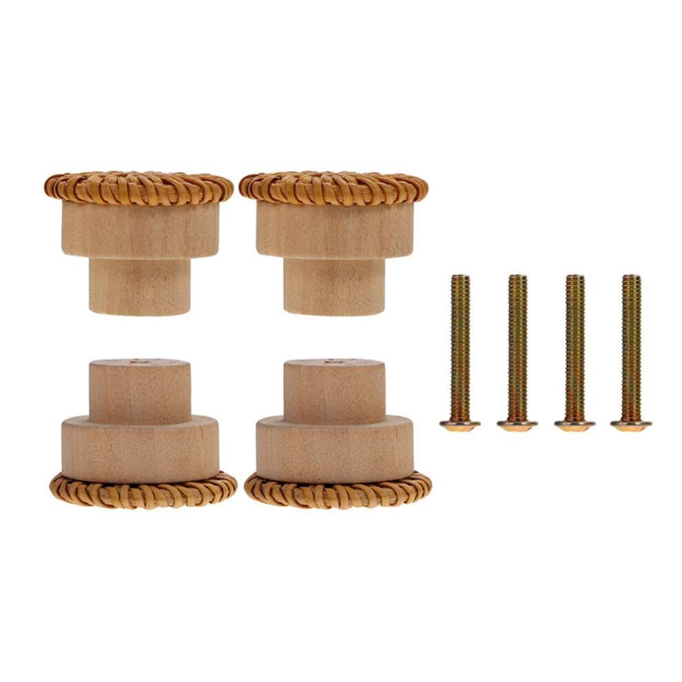 4 Pcs Cabinet Knobs Drawer Wood Handles For Cabinets Dresser Drawers 3631019825383