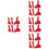 8Sets Red Plastic Kitchen Tool for Paint, Stains, and Dirt 8