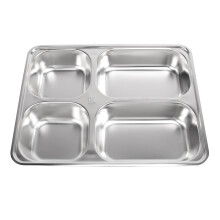 3 Count Divided Serving Dish Stainless Steel Tray Food Plate Dinner