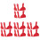 8Sets Red Plastic Kitchen Tool for Paint, Stains, and Dirt 4
