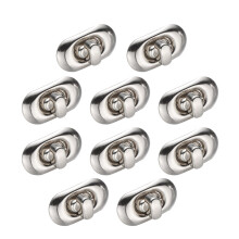 24Pcs Durable Metal Purse Locks Silver Turn Lock for Bag Making