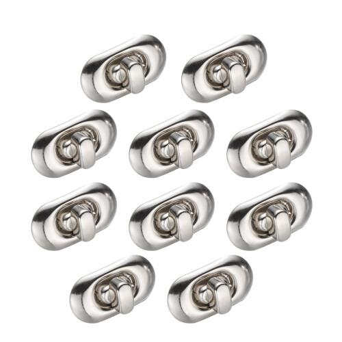 24Pcs Durable Metal Purse Locks Silver Turn Lock for Bag Making