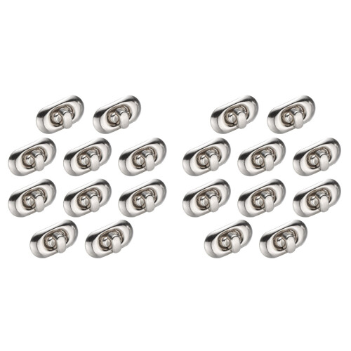 24Pcs Durable Metal Purse Locks Silver Turn Lock for Bag Making 1