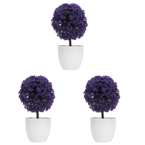 3 Pack Mini Boxwood Topiary Decorative Bonsai Artificial Plants Ball 1