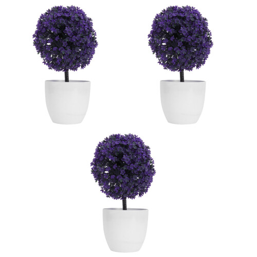 3 Pack Mini Boxwood Topiary Decorative Bonsai Artificial Plants Ball 2