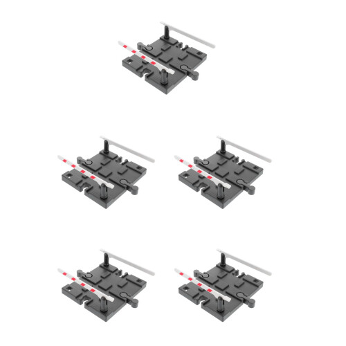 5Pcs Dark Grey Plastic Train Track Props Toy Railway Railing Barriers 2