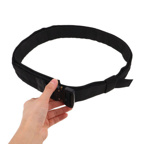 Black Double Layer Nylon Duty Belt Hook and Loop Outdoor Utility 2