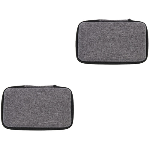 2Pcs Grey Digital Product Storage Case Waterproof Portable Cable Bag 1