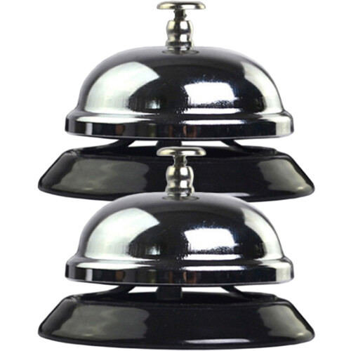 5 Count Dinner Bell Restaurant Call The Jar Ring Chime Silver 1