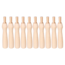 10Pcs Wooden Felting Needle Handles Beige for DIY Wool Craft Projects