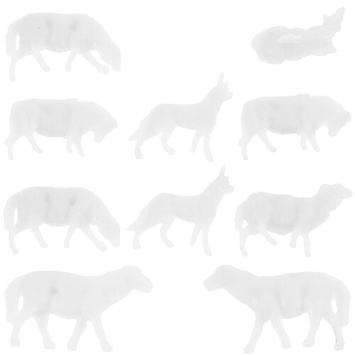 50 Pcs Miniature Sheep Simulated Cognition Plastic Figurines