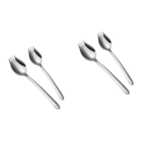 Raindrops 2 Pcs Stainless Steel Fork Spoon Integral Spoon Fork M 2