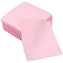 300Pcs Microfiber Jewelry Cleaning Cloths Pink Soft Polishing Wipes