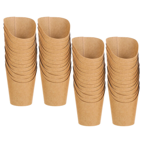 100 Pcs Ice Cream Cup 16oz Kraft Paper Multifunction Snacks 2