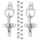 4pcs Iron Floral Pattern Wall Shelf Brackets White Decorative Bookrack Brackets 7
