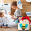 2Pcs Foldable Clothes Storage Box Beige Cartoon Pattern Storage Cube 5