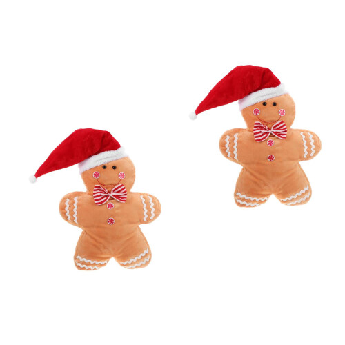 2Stk Lebkuchenmann Plüsch Sofakissen Weihnachtsmotiv 2