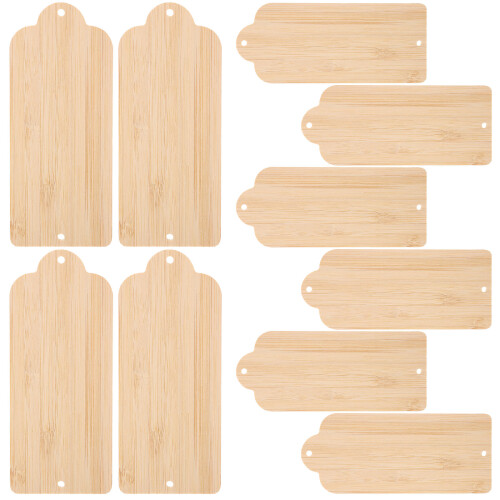 20Pcs Unfinished Bamboo Rectangular Cutouts DIY Writable Tags for Kids 1