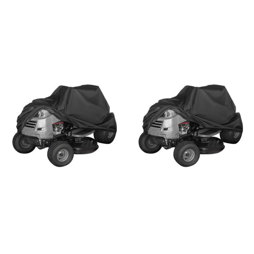 2Pcs Lightweight Waterproof Cover for Grass Machine Black Durable Use 1