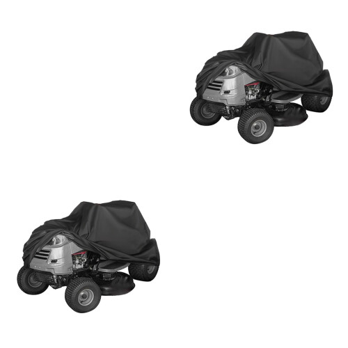 2Pcs Lightweight Waterproof Cover for Grass Machine Black Durable Use 2