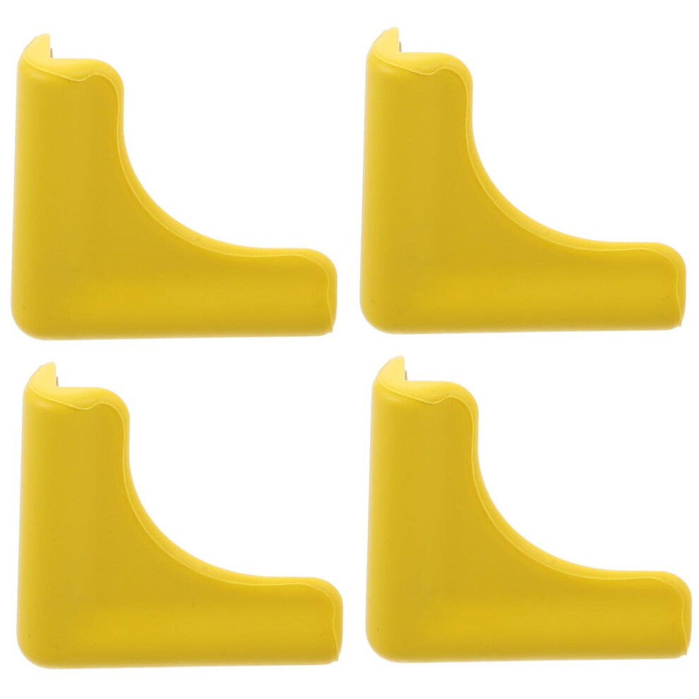 Silicone Corner Protectors 4Pcs Impactabsorbing Edge Guards For Kitchen And Furniture Safety Light/Yellow