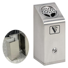 Wall Mounted Outdoor Ashtray Silver27, Weatherproof Metal Cigarette Butt Receptacle for Clean Smoking Areas