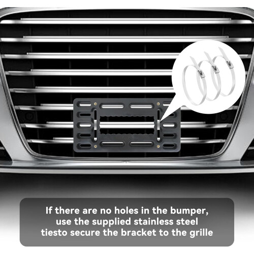 Front License Plate Bracket No Drill Mount Kit with AntiTheft Screws and Scratch Protection 2