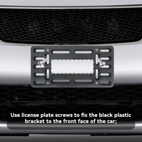 Front License Plate Bracket No Drill Mount Kit with AntiTheft Screws and Scratch Protection 1