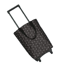 Foldable Shopping Cart with Wheels, Lightweight Reusable Grocery Trolley Bag, Large Capacity, Black Space