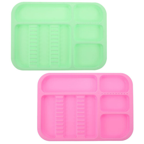 Dental Instrument Tray Set, Lightweight Stackable Plastic Organizer with Smooth EasyClean Surface