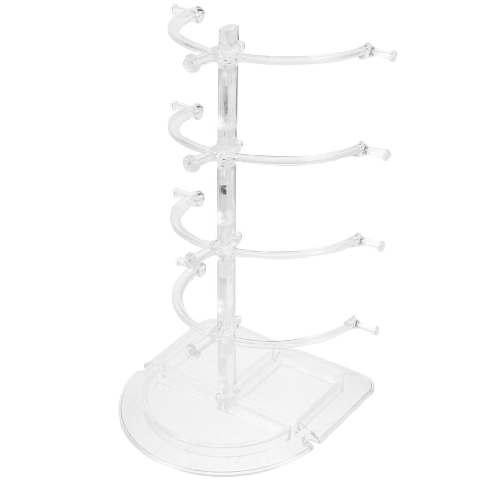 4 Tier Sunglasses Organizer Stand Clear Acrylic Eyeglasses Holder Rack for Tabletop Display