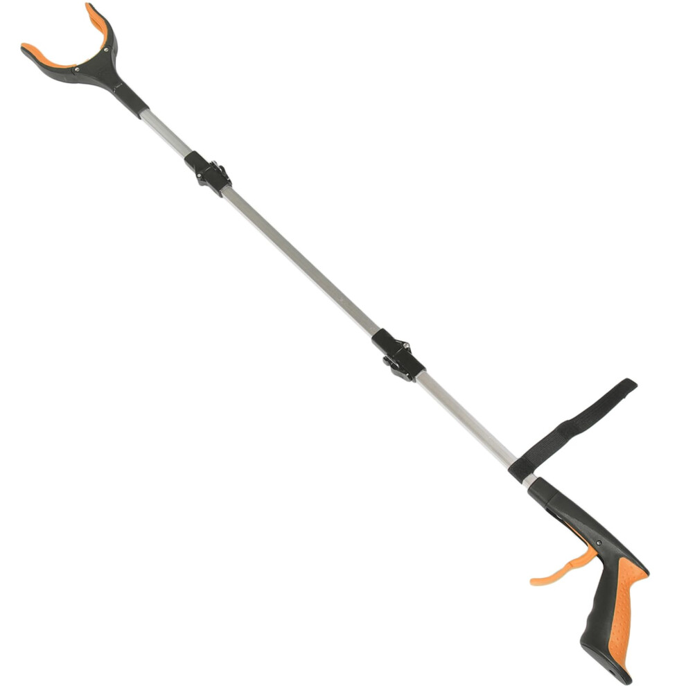 Folding Grabber Tool with Telescopic Reach and Ergonomic Grip for Litter Pick Up and Trash Removal
