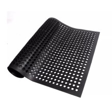 Commercial Rubber Floor Mat 24x36 AntiFatigue NonSlip Quick Drainage for Kitchen Bar Wet Areas Black