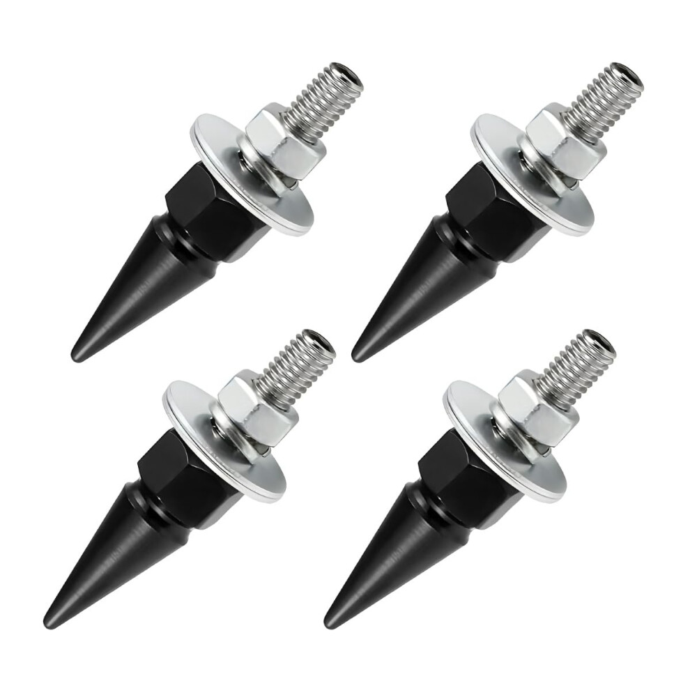 Spike License Plate Screws Anti Theft Aluminum Fastener Kit For Car Suv Truck Motorcycle Black 9113335601628
