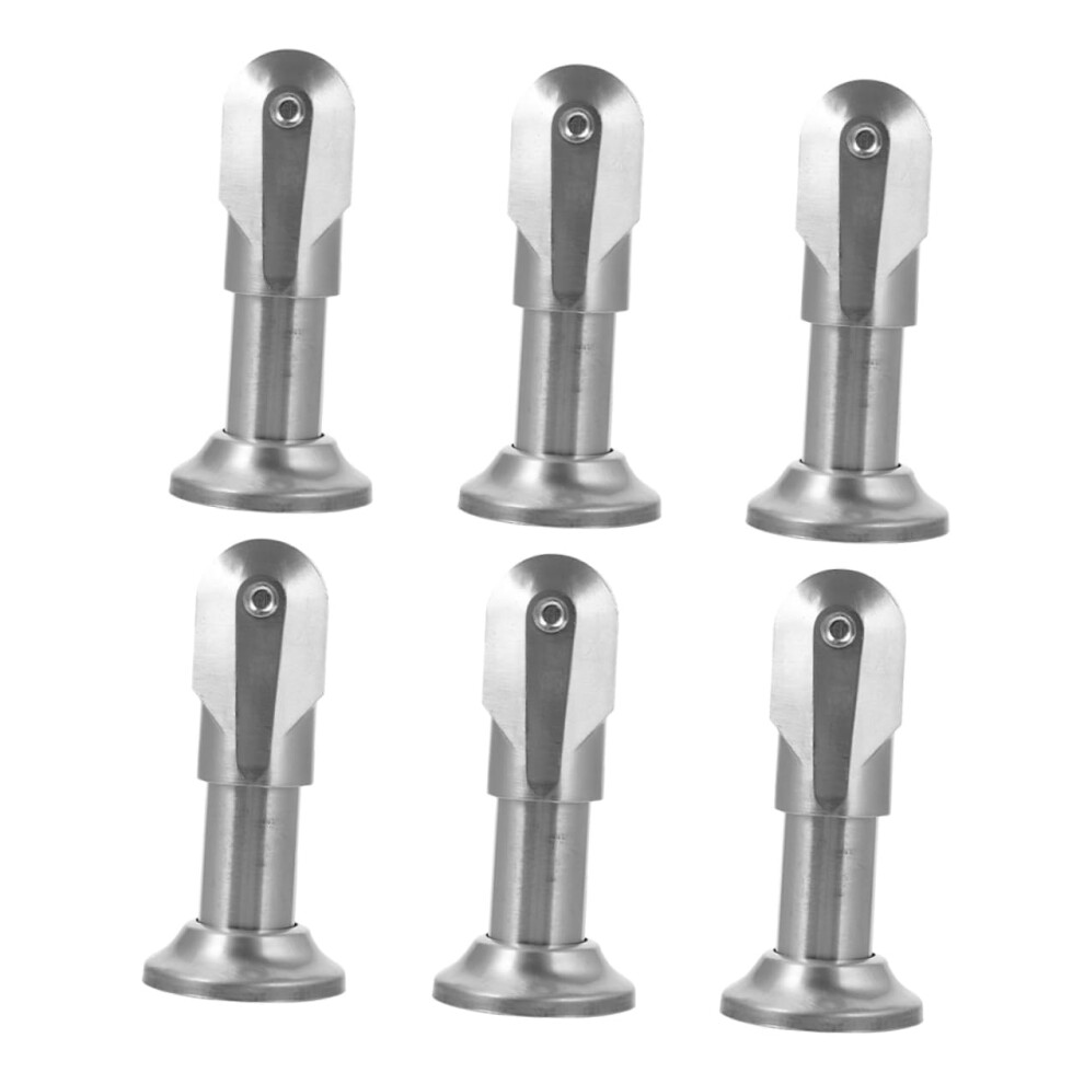 6Pcs Stainless Steel Toilet Partition Support Foot Set Durable Restroom Partition Hardware Easy Installation 9099447353689