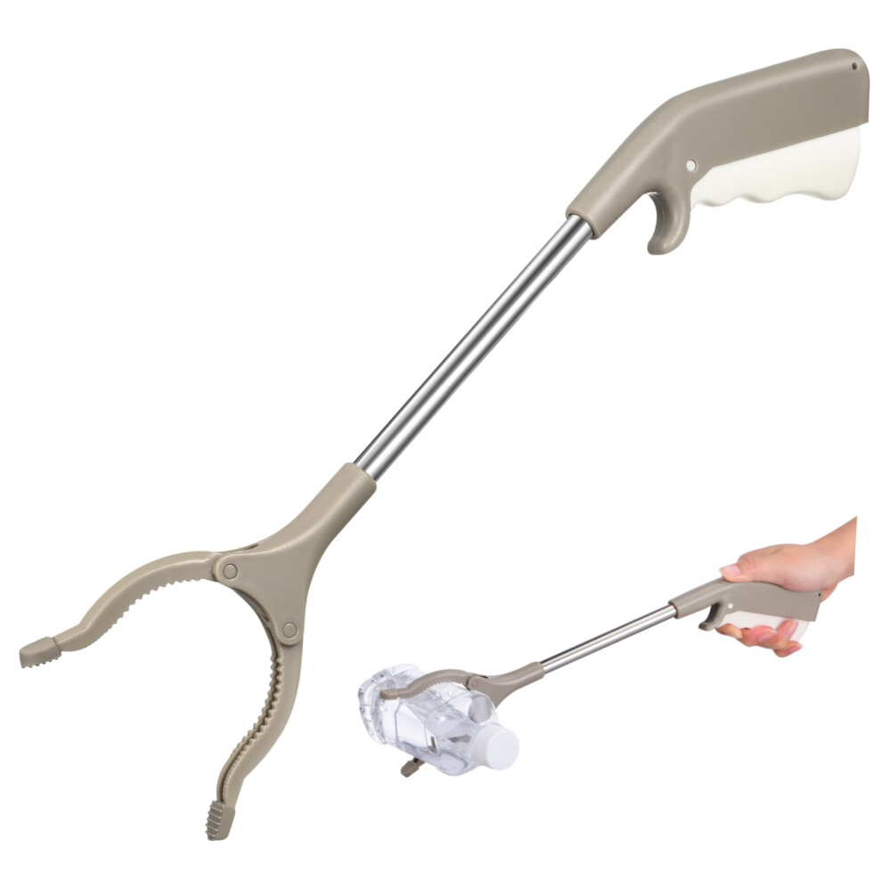 Stainless Steel Trash Grabber Tool with Ergonomic NonSlip Handle and HeavyDuty Iron Clamp for Outdoor Use