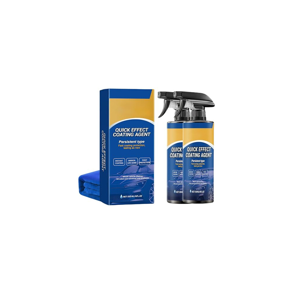 3In1 Car Coating Spray Scratch Remover 2Pcs Instant Longlasting Paint Protection Gloss 9113335601666