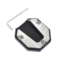 Motorcycle Kickstand Extender Aluminum Alloy Side Stand Foot Pad Stable Support Plate Silver