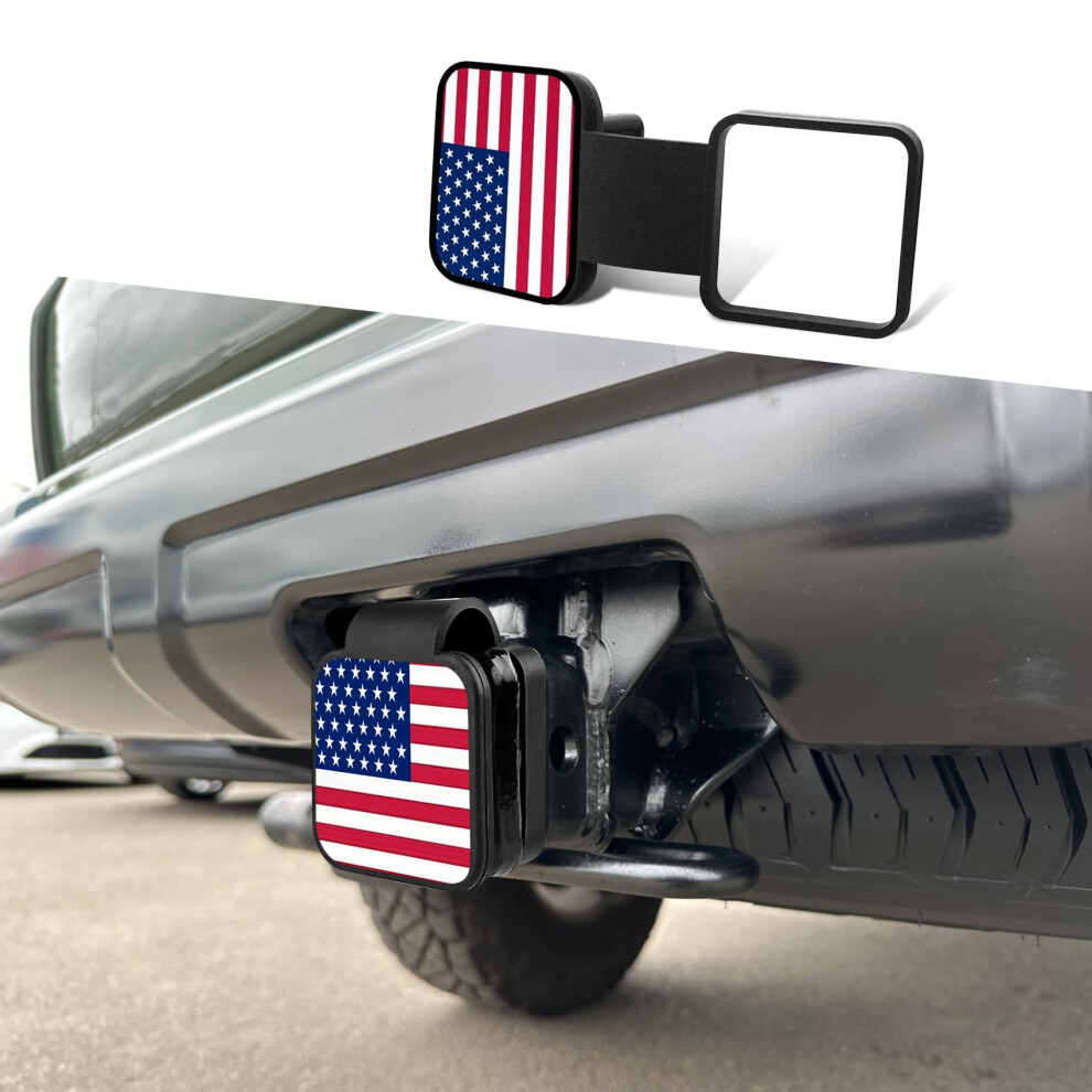 Weatherproof 2 Inch Trailer Hitch Cover With American Flag For Suv Truck, Fits Class 35 Receivers 9113335601758