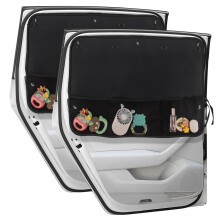Car Sun Shadow Side Window, 2 Disposed Car Window Shadow Baby Private Storage Storage Car Curta with Net Pockets 7 Vantal