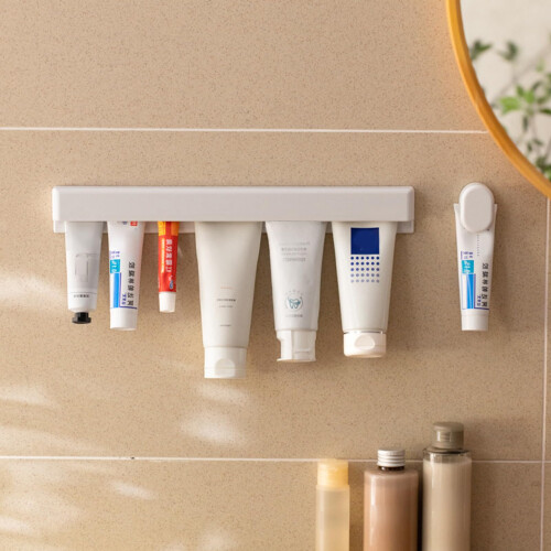 Automatic Toothpaste Dispenser Wall Mounted with OneHand Dispensing and Space Saving Design for Bathroom 1