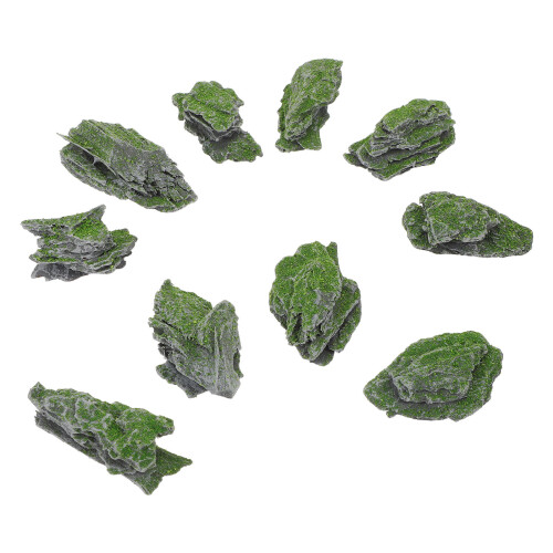 20Pcs Grey Wood Simulation Plastic Rocks for Micro Bonsai Decoration