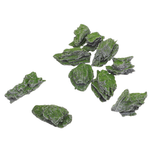 20Pcs Grey Wood Simulation Plastic Rocks for Micro Bonsai Decoration 2