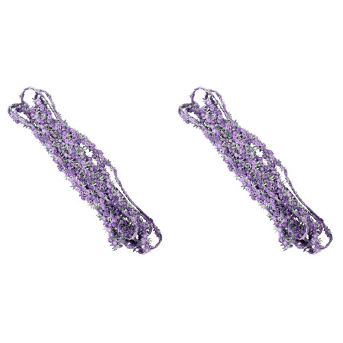 2Pièces Ruban Violet Fleuri Brodé Appliques Mariage 1