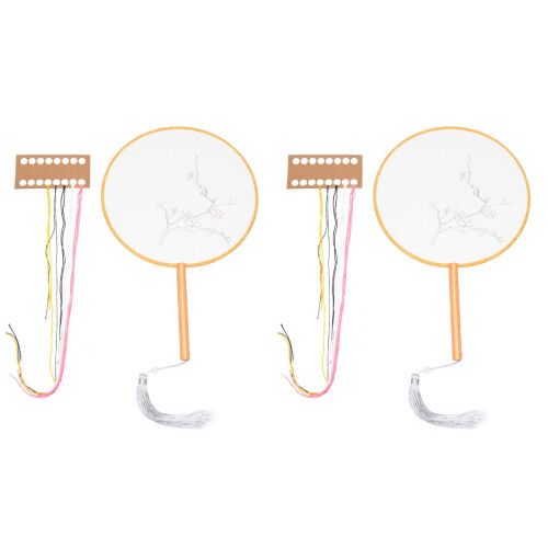 2Pièces Kit Artisanal Éventail Pré-Imprimé Facile À Utiliser Déco 1